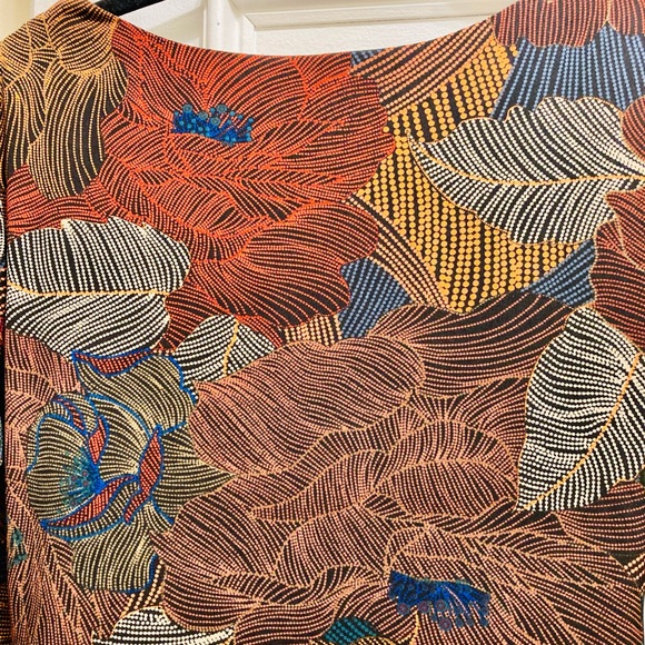 Multicolored Leaf Print Faux Wrap Dress - Picture 9 of 12